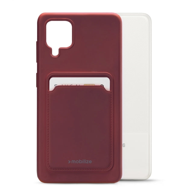 Mobilize Rubber Gelly Card Case Samsung Galaxy A12/M12 Matt Bordeaux