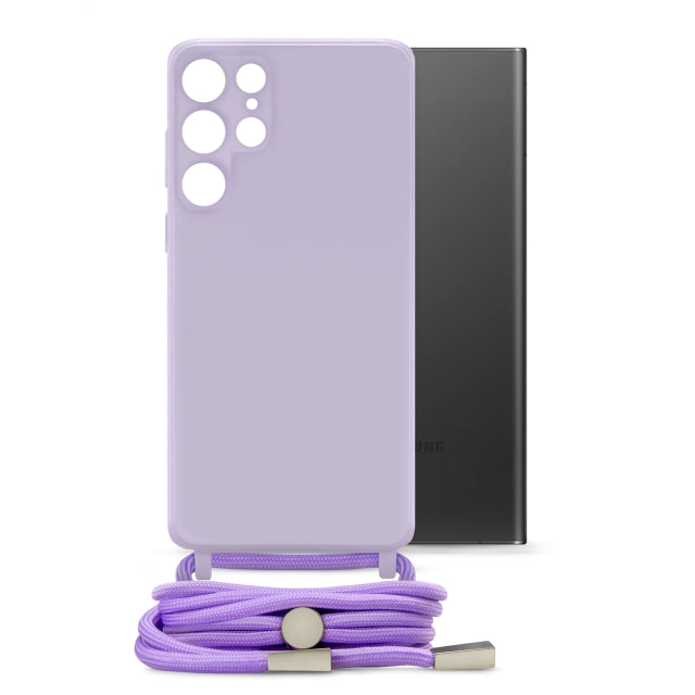 Mobilize Lanyard Gelly Case For Samsung Galaxy S22 Ultra 5G Pastel Purple