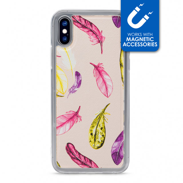 My Style Magneta Case For Samsung Galaxy A10 Beige Feathers