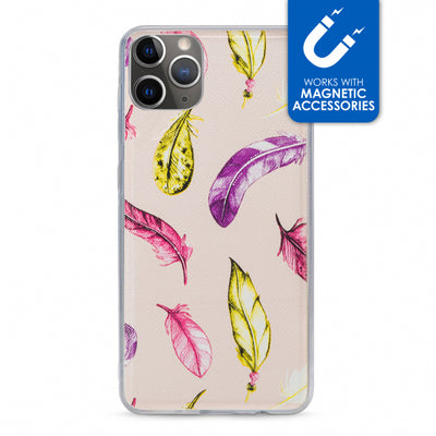 My Style Magneta Case For Apple Iphone 11 Pro Max Beige Feathers