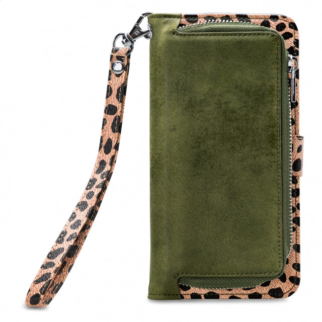 Mobilize 2In1 Magnet Zipper Case Samsung Galaxy A22 4G Olive/Leopard