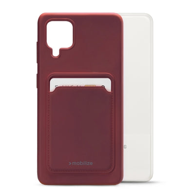 Mobilize Rubber Gelly Card Case Samsung Galaxy A12/M12 Matt Bordeaux