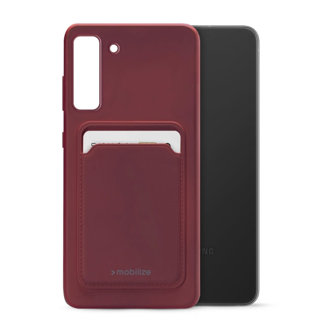 Mobilize Rubber Gelly Card Case Samsung Galaxy S21 Fe 5G Matt Bordeaux