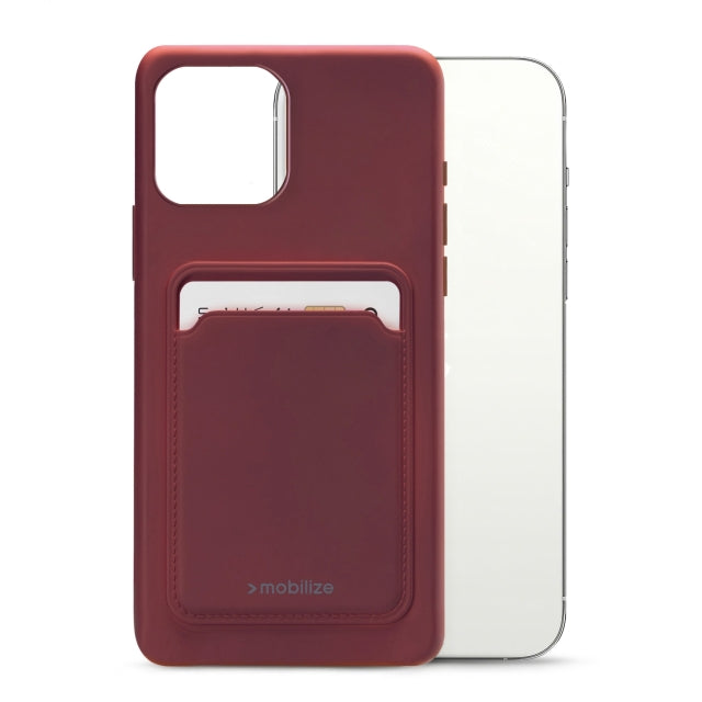 Mobilize Rubber Gelly Card Case Apple Iphone 13 Pro Max Matt Bordeaux