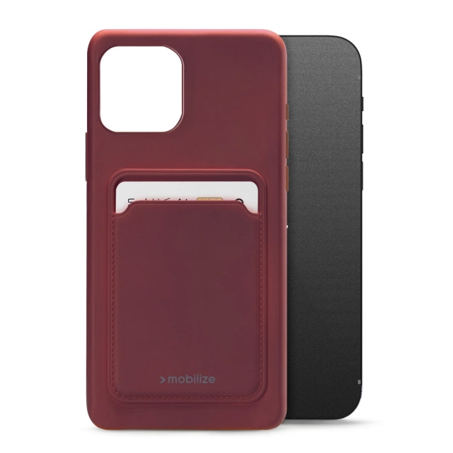 Mobilize Rubber Gelly Card Case Apple Iphone 12/12 Pro Matt Bordeaux