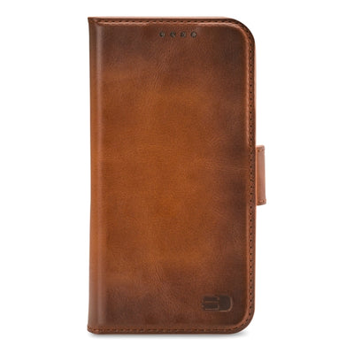 Senza Desire Leather Wallet Apple Iphone 14 Pro Burned Cognac
