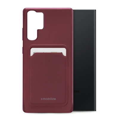 Mobilize Rubber Gelly Card Case Samsung Galaxy S23 Ultra 5G Matt Bordeaux