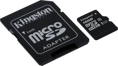 Carte mémoire Micro SDHC classe 10 Kingston 16 Go + adaptateur SD