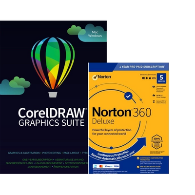 Afbeelding CorelDRAW Graphics Suite 365 | 1 Jaar | Met Norton 360 Deluxe voor 3 apparaten